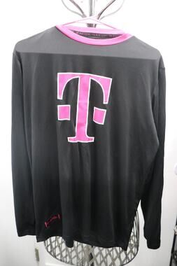 T-Mobile Black Pink Long Sleeve Logo Shirt Small Medium